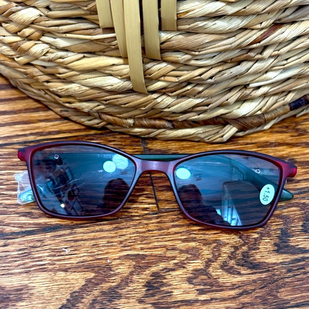 Matte Burgundy Rectangle Reading Glasses - +1.50